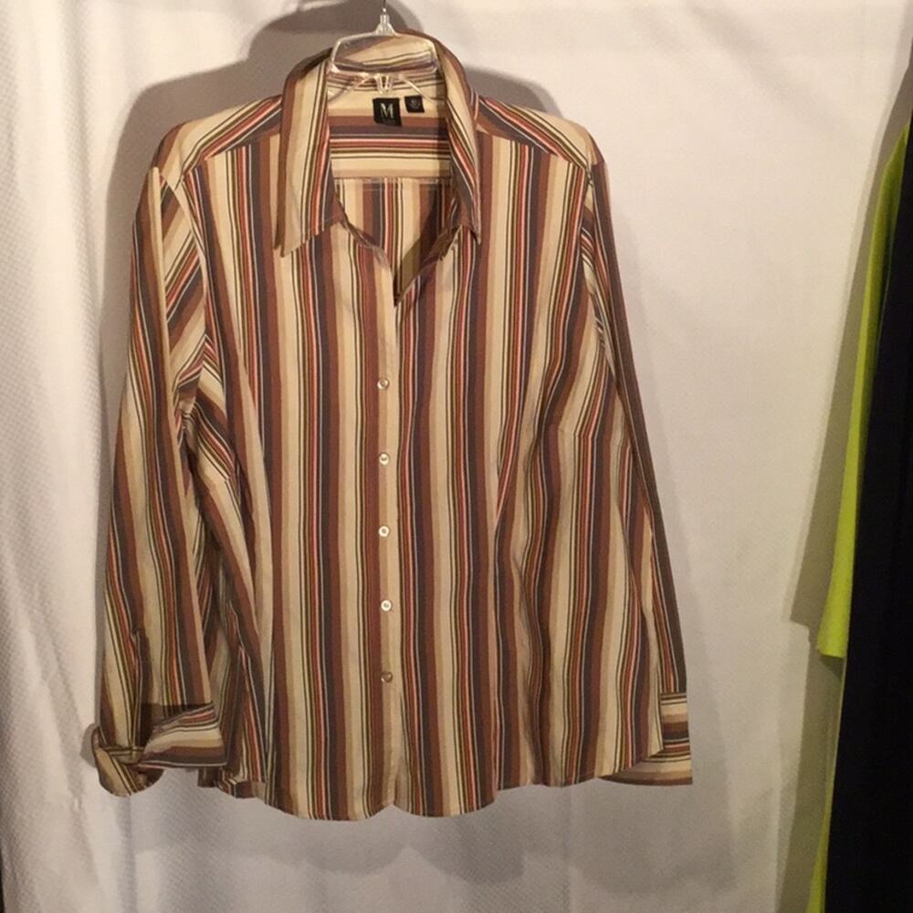 Milano Natural stripe colored blouse worn once 2x
